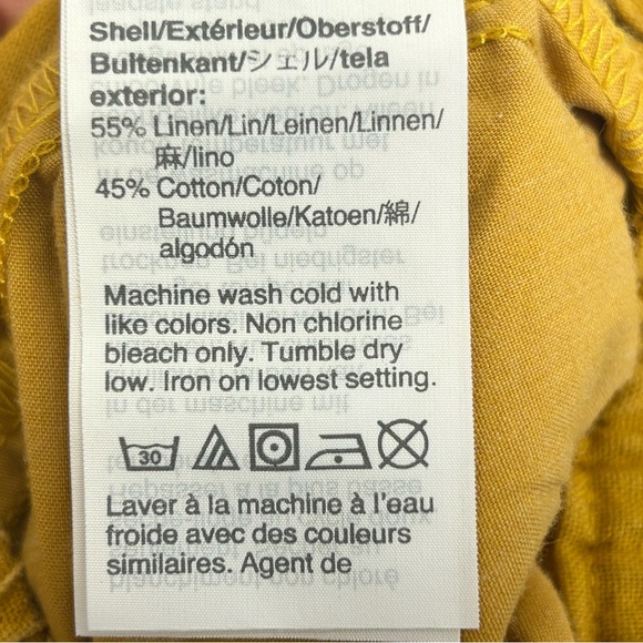 J. Crew Linen Cotton mustard yellow pants women’s 6 Natural Casual Boho Pockets - Picture 12 of 12